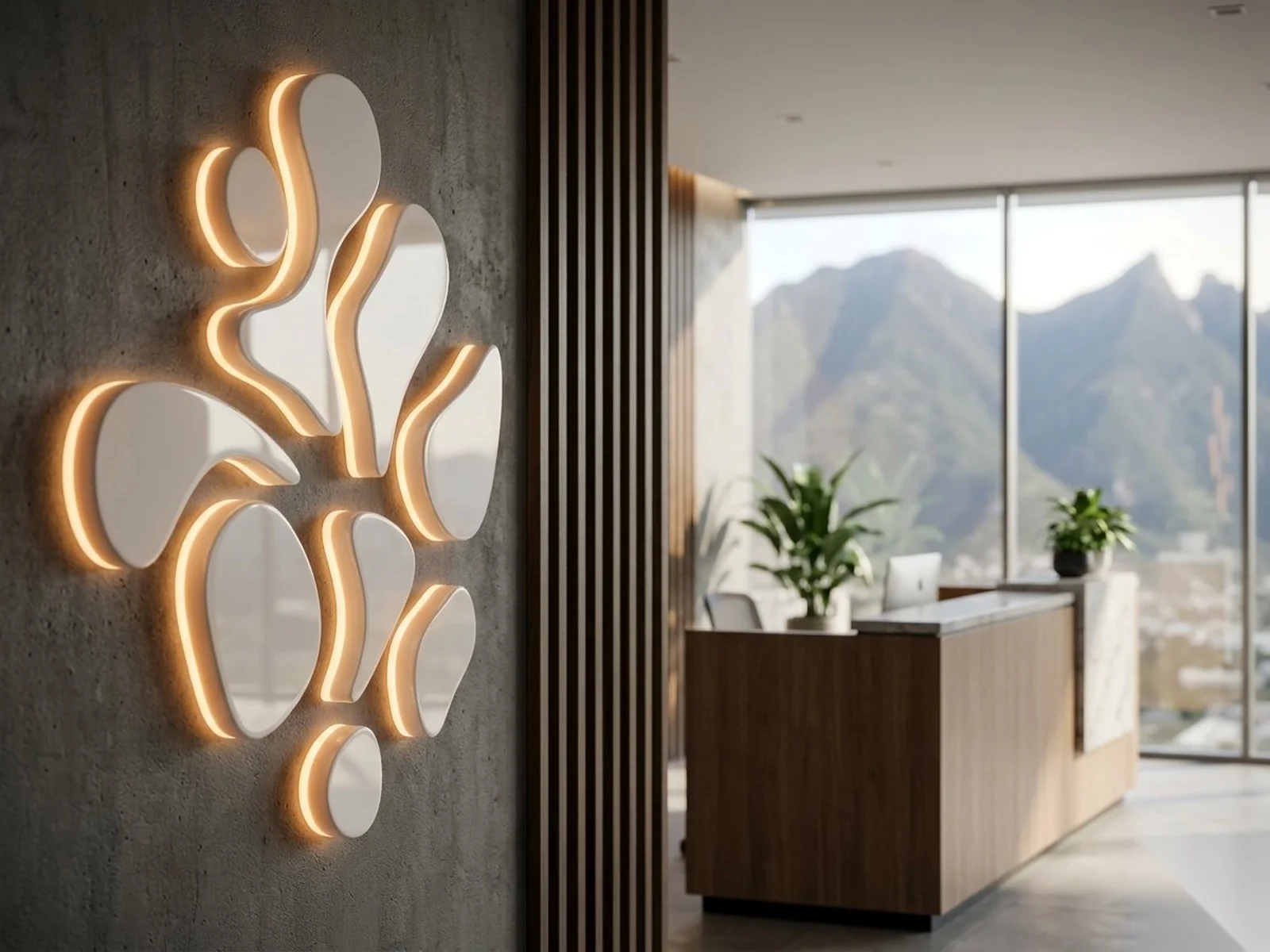 Letras y logotipo corporativo en acrílico 3D para señalética y fachada